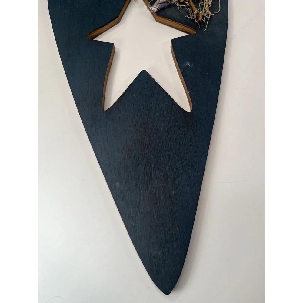 Rustic Primitive Heart Wall Decor Wood Star Cutout Farmhouse Hanging